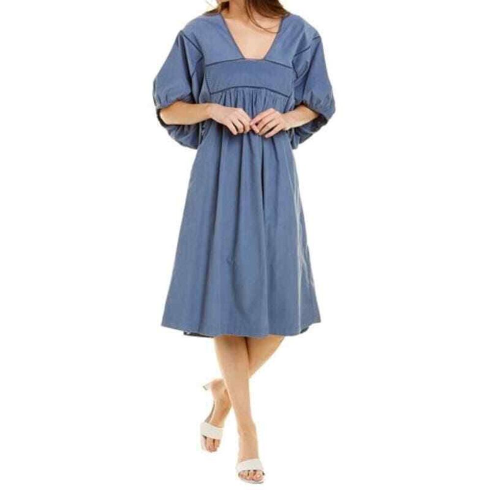 St. Roche NWT Lake Dress Midi Slate Blue Corduroy Size XS MSRP $398